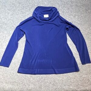Debbie Morgan Royal Blue Cowl Neck Long Sleeve Knit Sweater Womens Medium